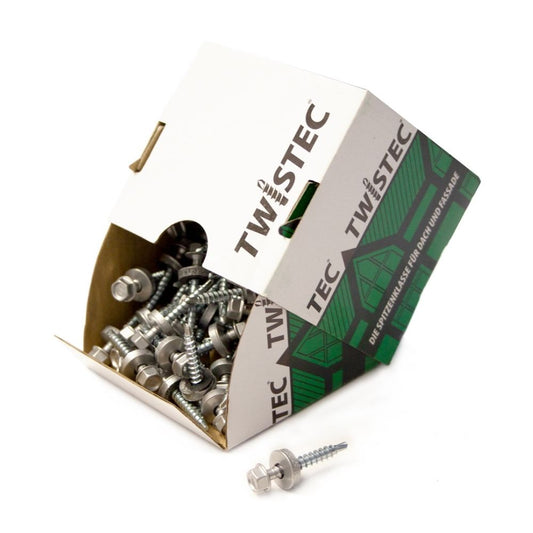Twistec Trapezblechschraube RAL 9006 Silber / 4,8 x 35 mm (100 Stück)